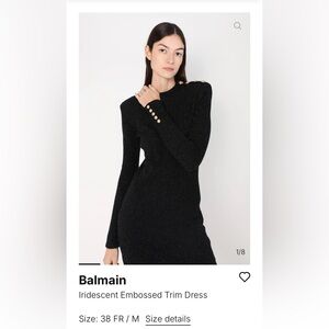 Balmain Shimmering Black Dress with Gold Accents bought off Net a Porter